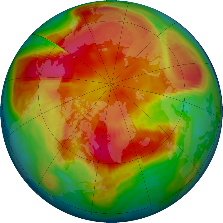 Arctic ozone map for 28 February 1999